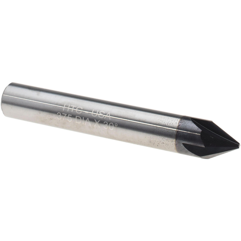 Harvey Tool 895130-C3 Chamfer Mill 3/8" Dia, 3/8" Shank Dia, 60 deg, 4 Flute, Solid Carbide, Single End
